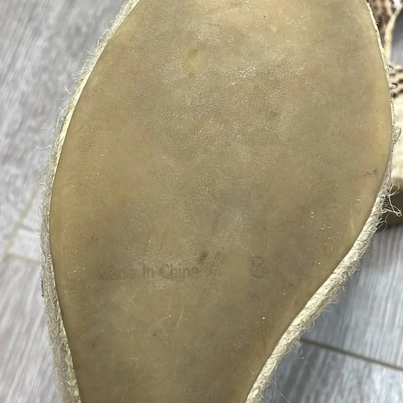 Talbots Kittie3e Espadrille Wedge Sandals Natural Reptile T Strap Ankle 8M - Picture 10 of 14